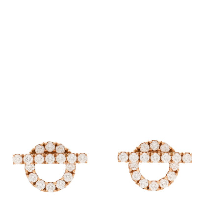 Hermes 18K Rose Gold Diamond Finesse Earrings 1 of 5