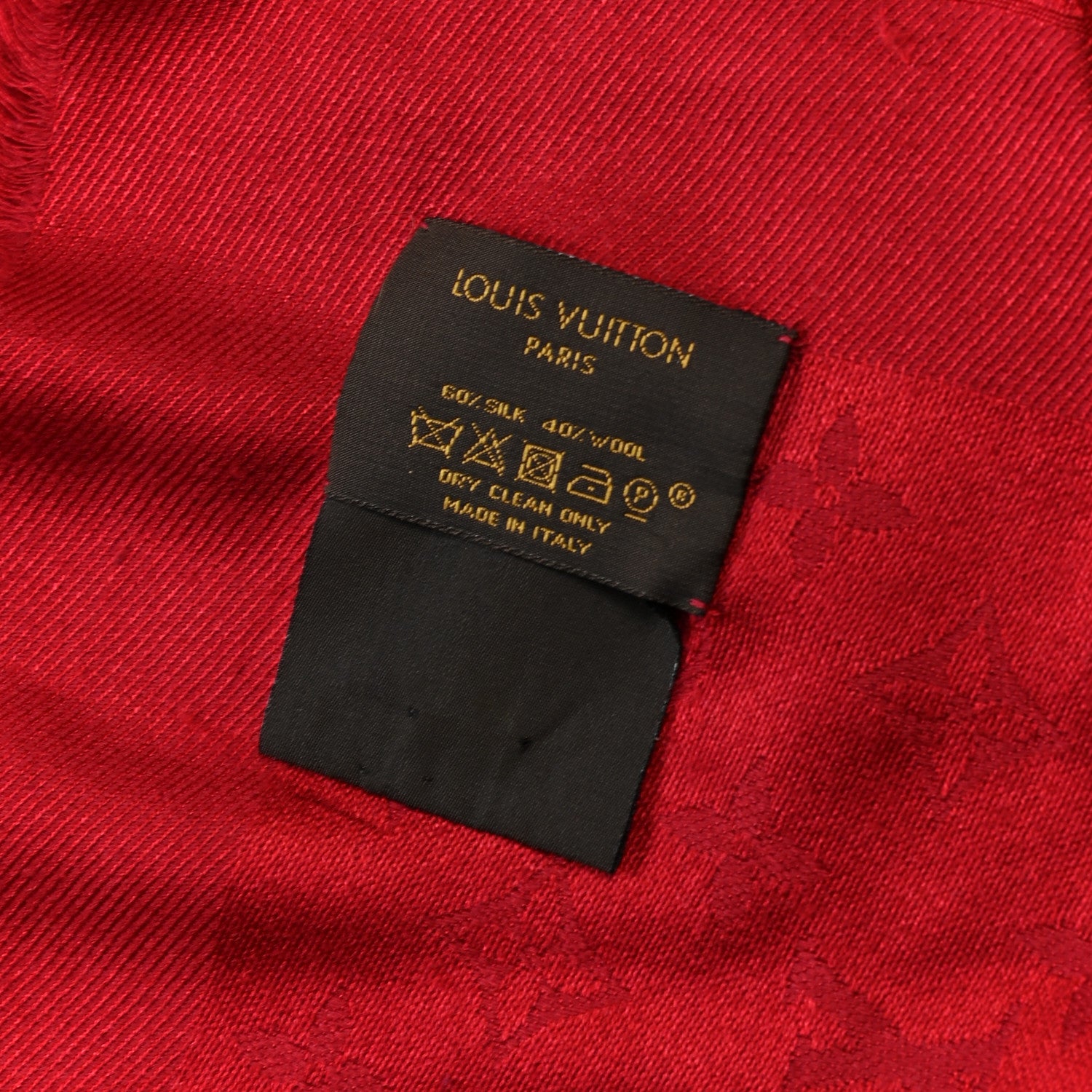 Louis Vuitton Silk Wool Monogram Shawl Pomme D'Amour 3 of 3