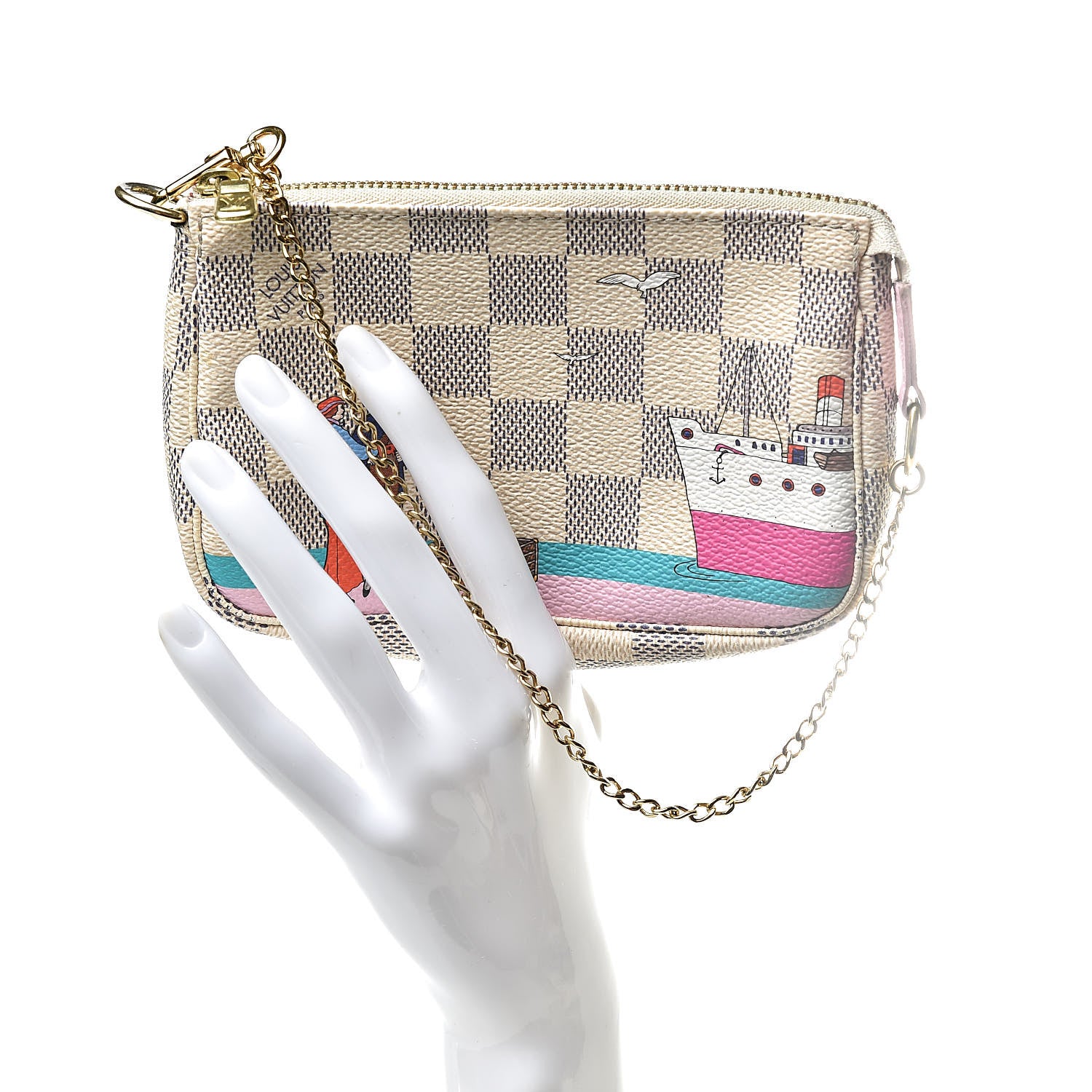 Louis Vuitton Damier Azur 2016 Christmas Animation Mini Pochette Accessories 2 of 11