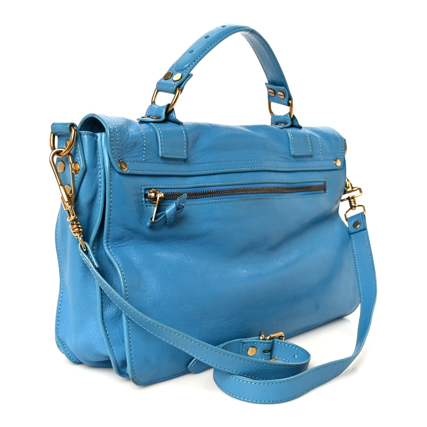 Proenza Schouler Lambskin Medium PS1 Satchel Blue 3 of 12