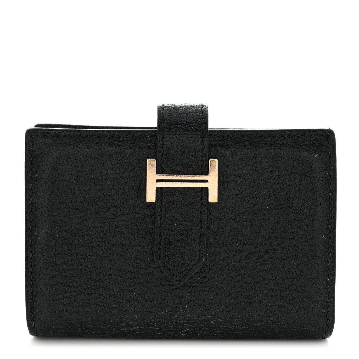 Hermes Chevre Mysore Mini Bearn Wallet Black 1 of 15