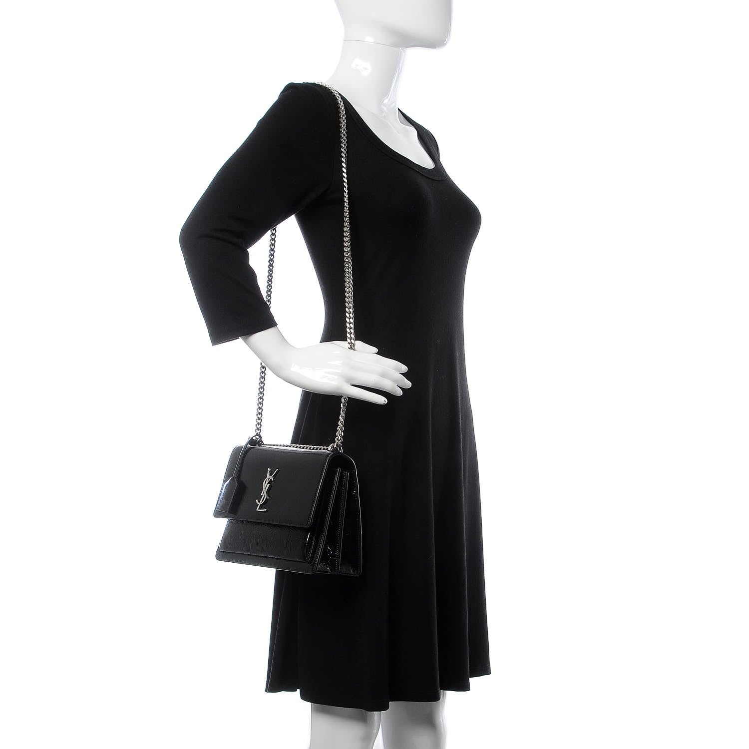 Saint Laurent Patent Medium Monogram Sunset Black 2 of 12