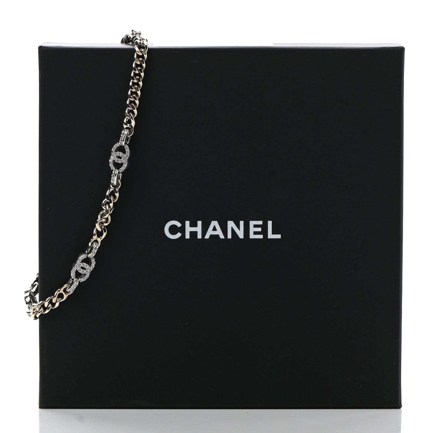 Crystal Chain CC Link Choker Gold Silver