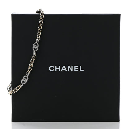 Chanel Crystal Chain CC Link Choker Gold Silver 7 of 7