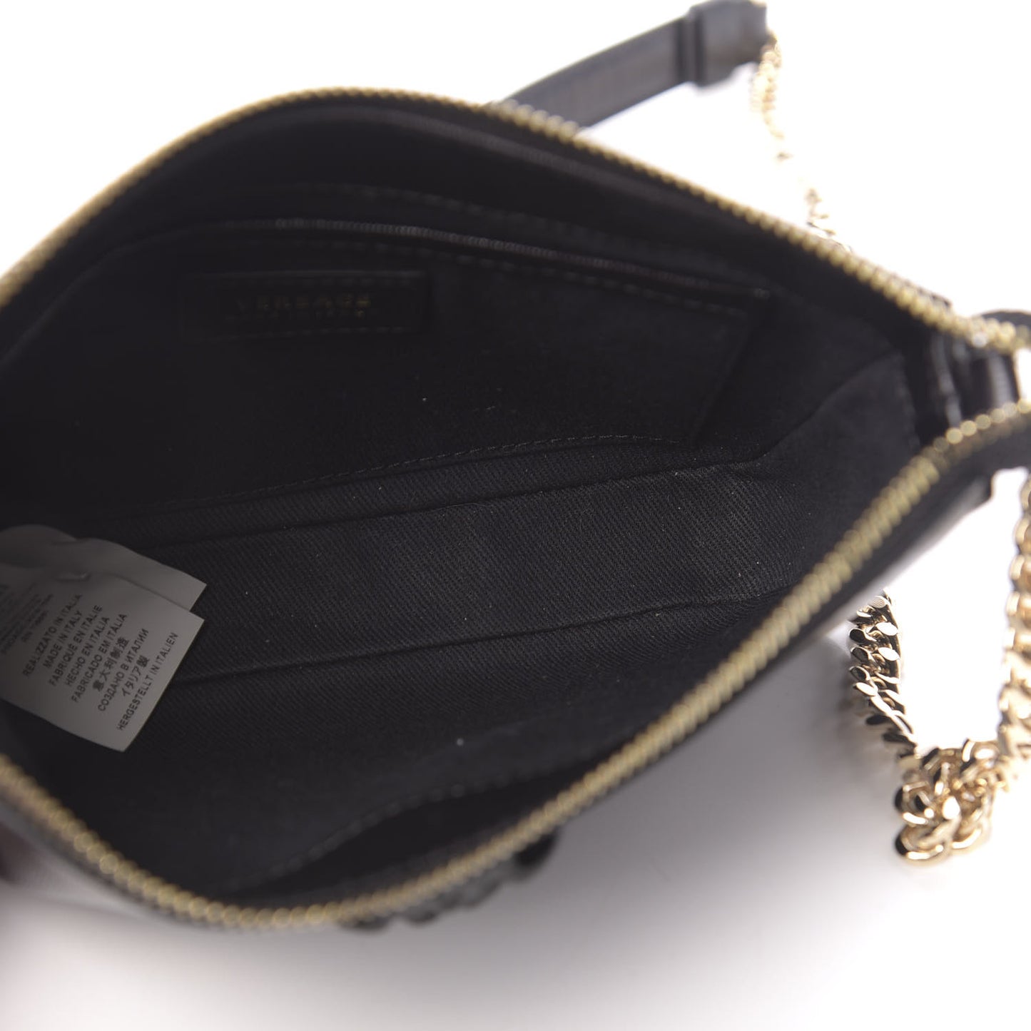 Saffiano Calfskin Palazzo Chain Crossbody Black