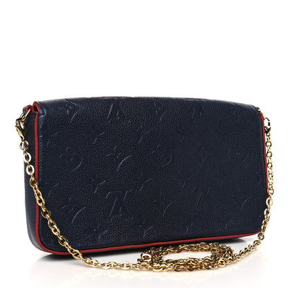 Louis Vuitton Empreinte Pochette Felicie Chain Wallet Marine Rouge 3 of 11