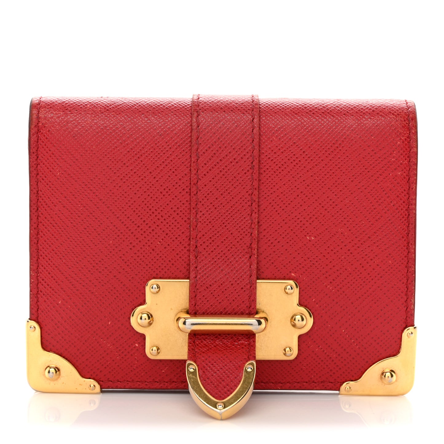 Saffiano Cahier Compact Flap Wallet Fuoco