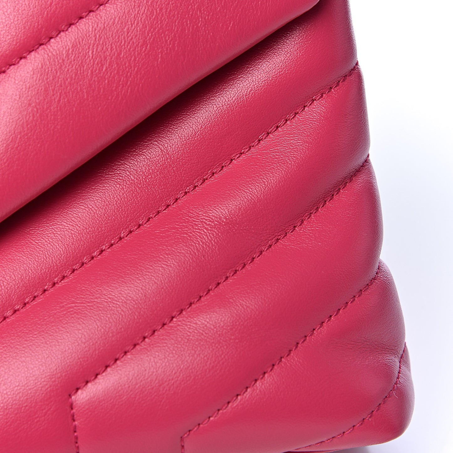 Calfskin Y Quilted Monogram Small Loulou Chain Satchel Fresh Fuchsia