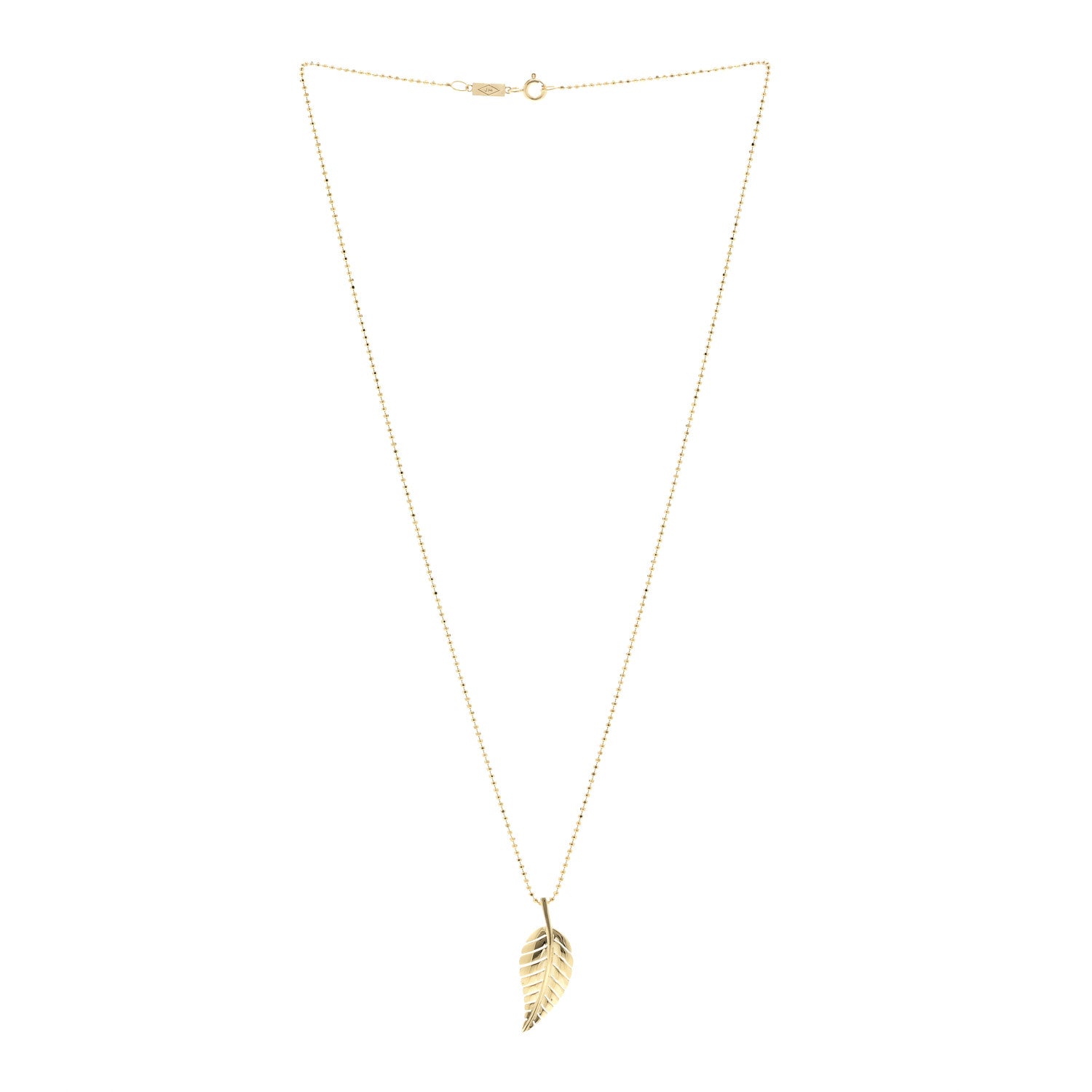 Jennifer Meyer 18K Yellow Gold Small Leaf Necklace 3 of 4
