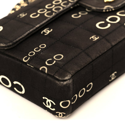 Chanel Canvas Chocolate Bar Quilted Coco East West Flap Brown 10 of 11
