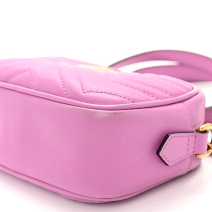 Gucci Calfskin Matelasse Mini GG Marmont Chain Shoulder Bag Candy Mousse 9 of 12