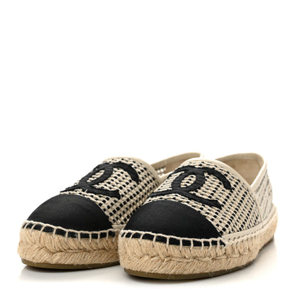 Chanel Mesh Grosgrain CC Espadrilles 36 Beige Black 4 of 12