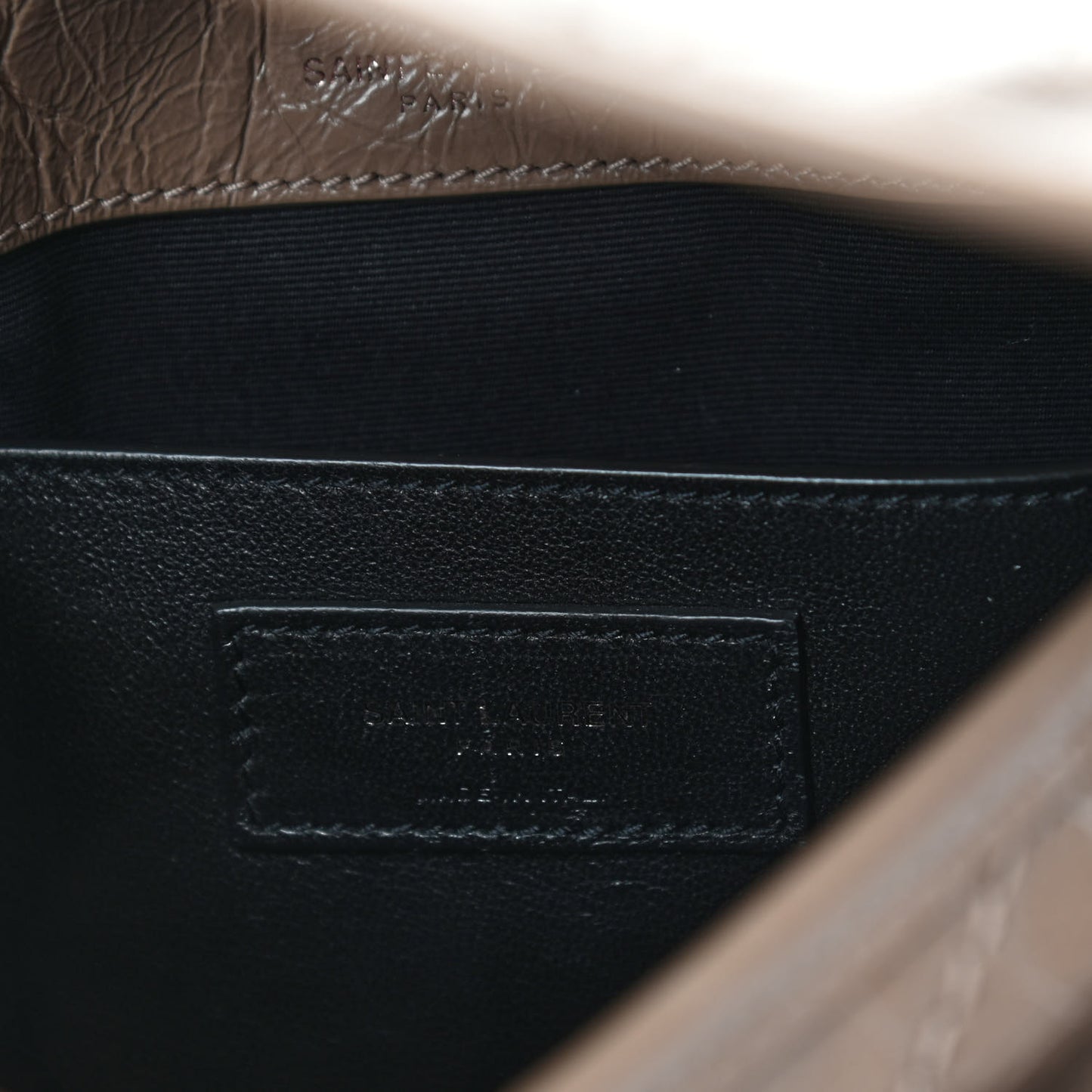 Crinkled Calfskin Matelasse Monogram Baby Niki Chain Satchel Light Taupe