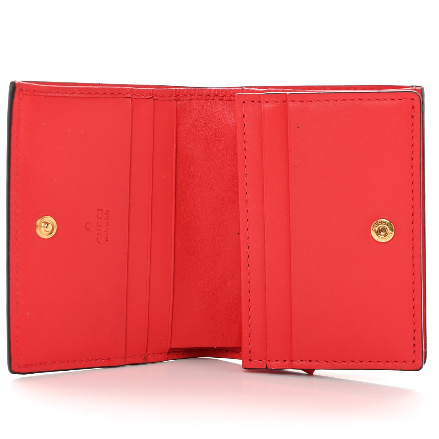 GG Supreme Monogram Moon Calfskin Love Valentines Day Card Case Beige Ebony New Geranium