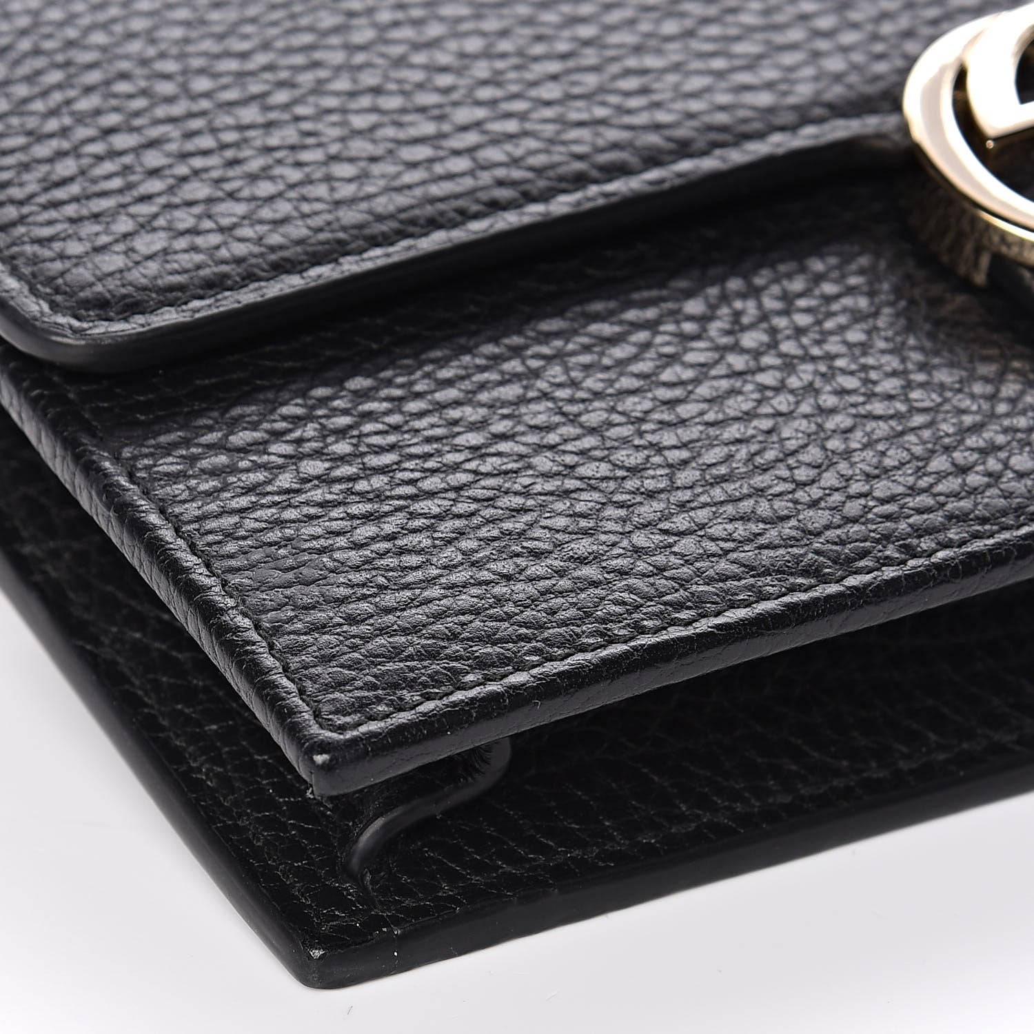 Gucci Dollar Calfskin Interlocking G Chain Wallet Black 9 of 11