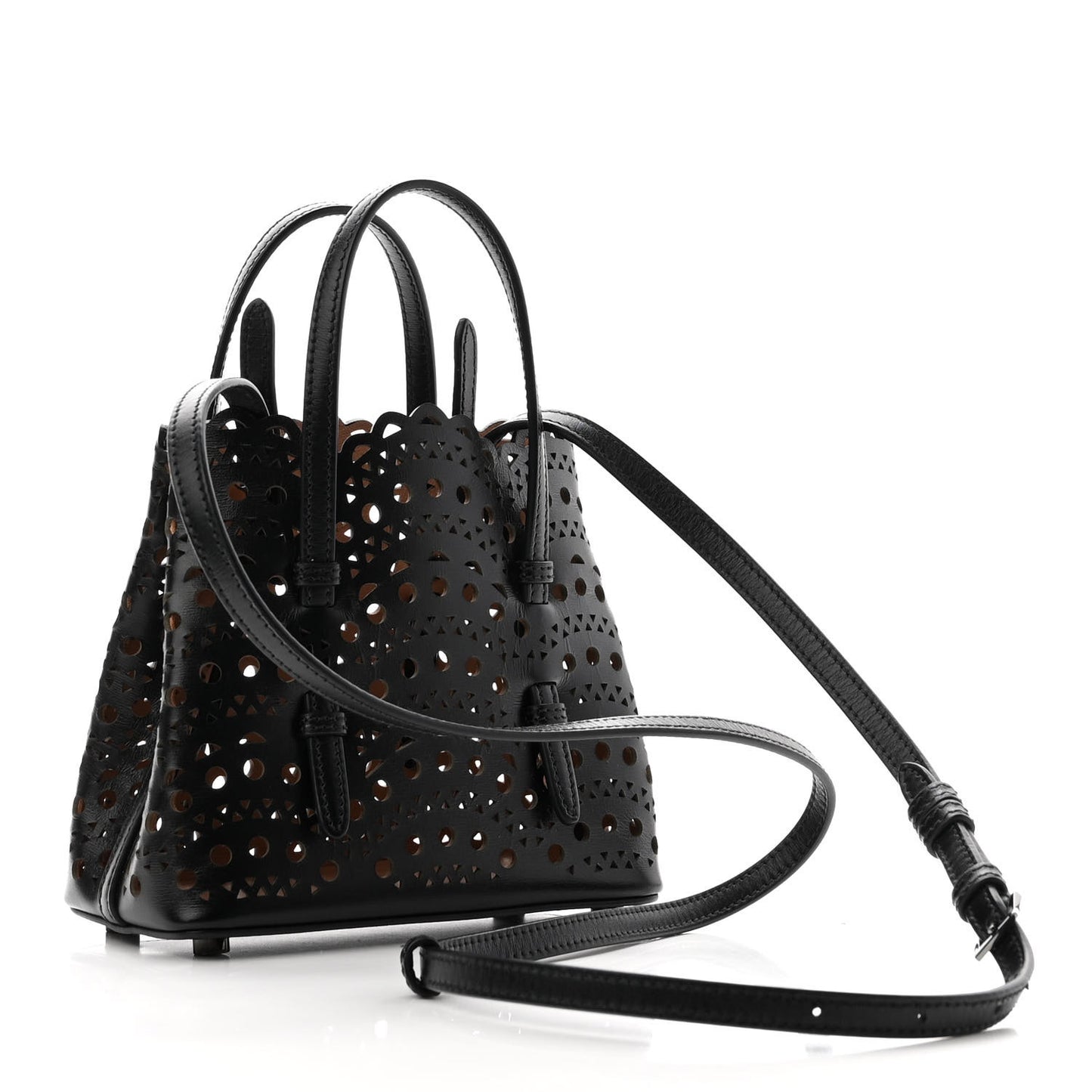 Calfskin Vienne Wave Mina 16 Bag  Black