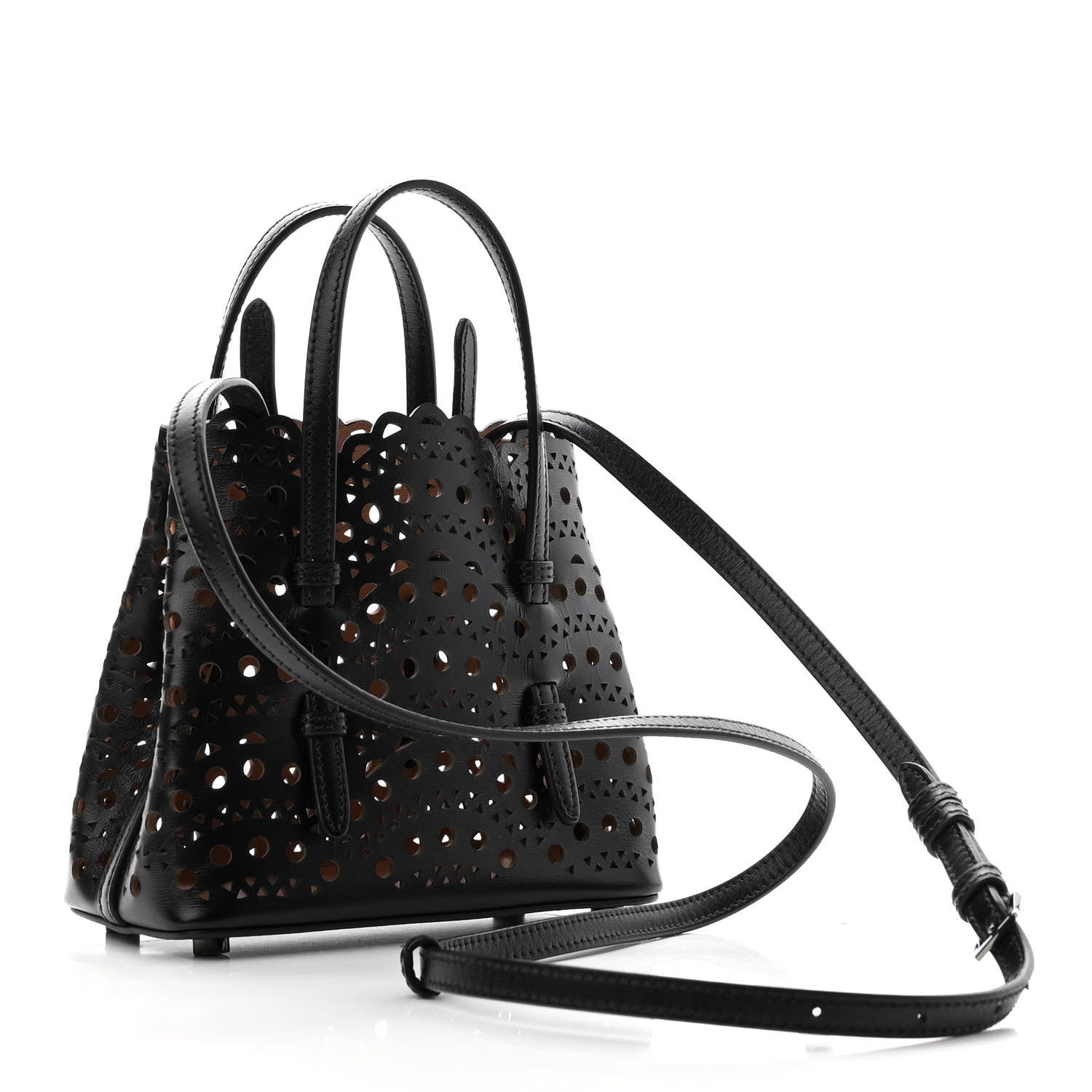 Alaia Calfskin Vienne Wave Mina 16 Bag  Black 3 of 9