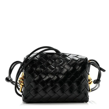 Bottega Veneta Nappa Intrecciato Metallic Knot Mini Loop Camera Bag Black 1 of 11