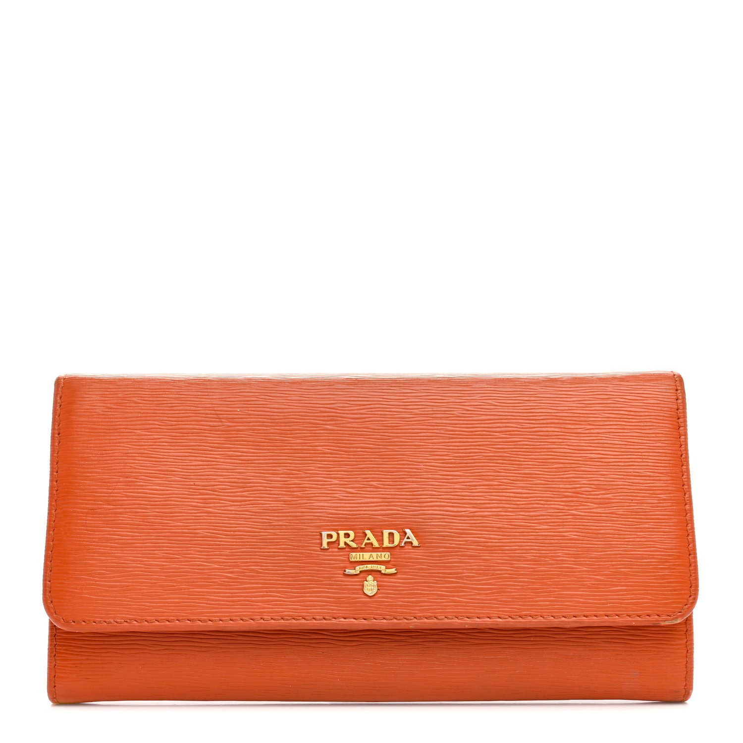 Prada Vitello Move Continental Flap Travel Wallet Papaya 1 of 15
