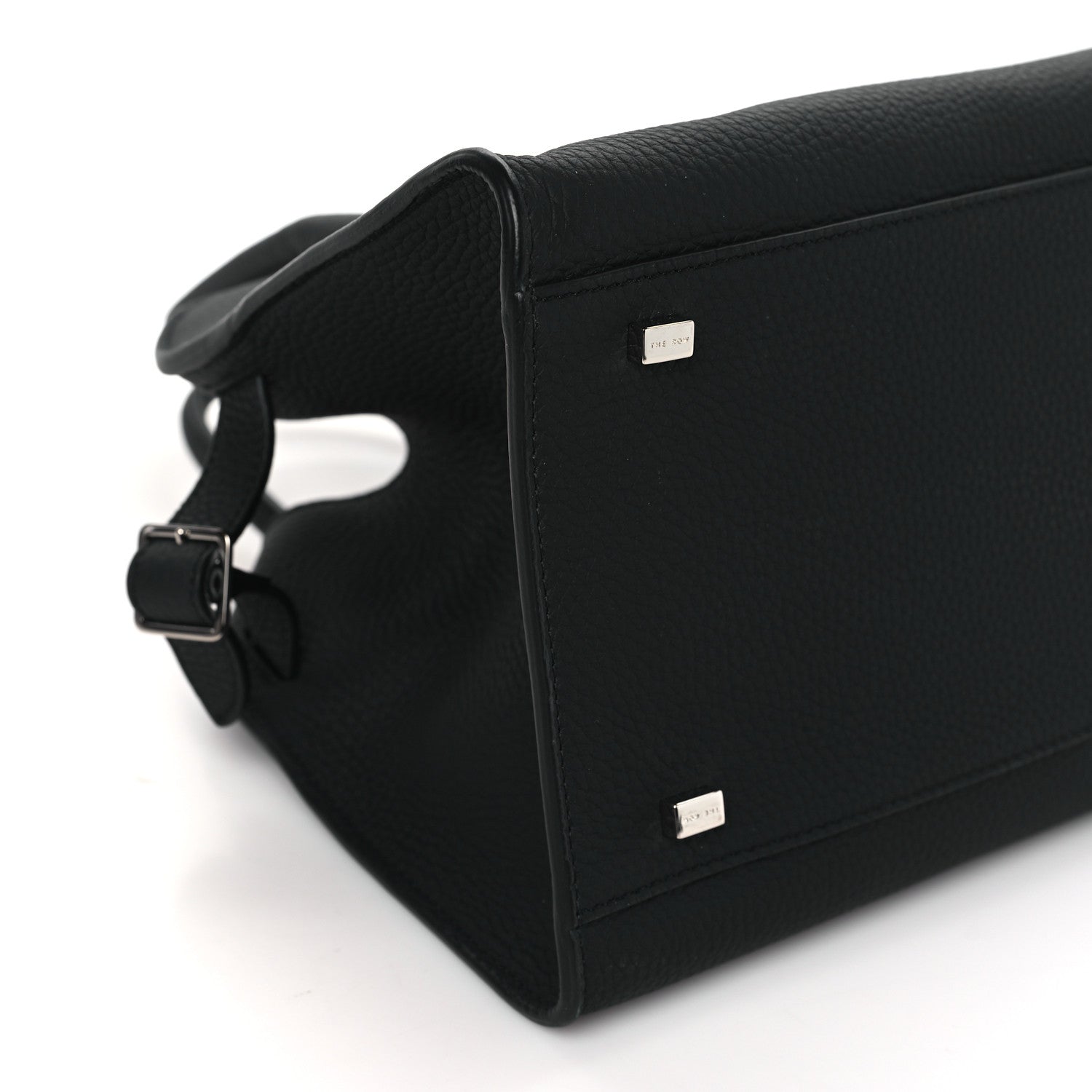 The Row Grained Calfskin Soft Margaux 10 Bag Black 8 of 9