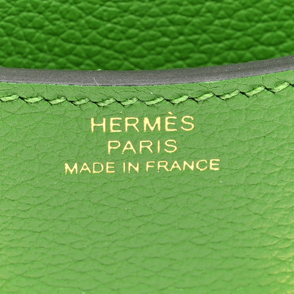 Hermes Evercolor Bi-Color Constance Slim Wallet Vert Yucca Mauve Pale 7 of 8