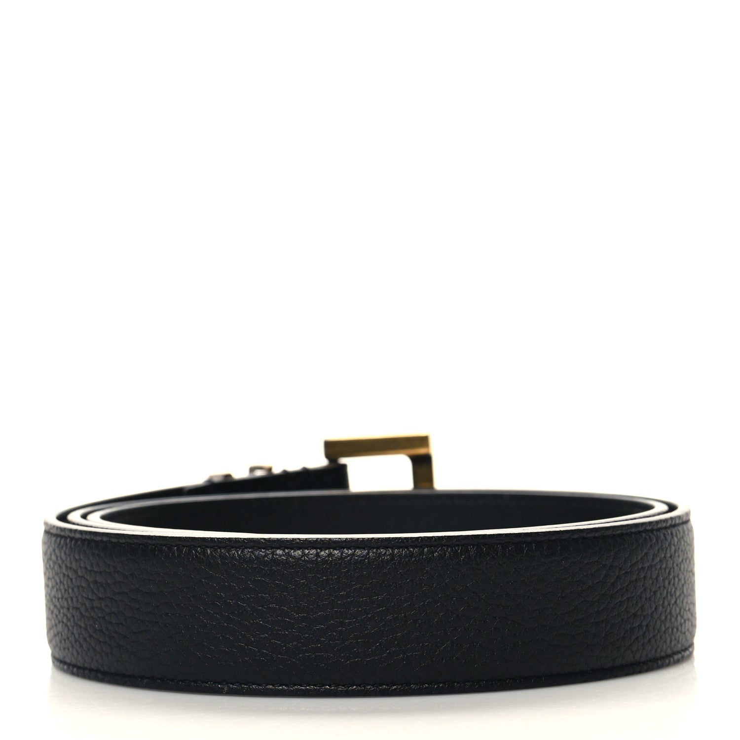 Saint Laurent Smooth Calfskin Monogram Square Buckle Belt 85 34 Black 2 of 6