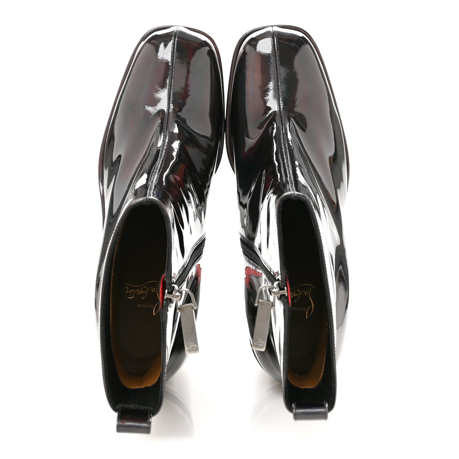 Christian Louboutin Patent Iridescent Mens Stage Angels 120 Boots 43 Black 2 of 8