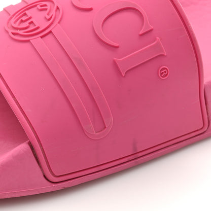 Gucci Rubber Womens Logo Slide Sandals 39 Fuchsia 10 of 10