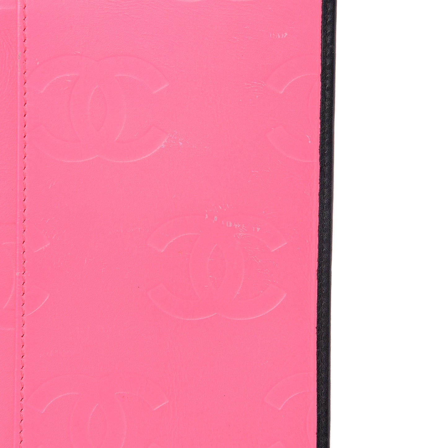 Calfskin Quilted Cambon Yen Wallet Black White