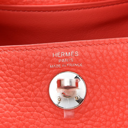 Hermes Taurillon Clemence Mini Lindy 20 Rose Texas 6 of 9
