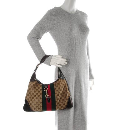 Gucci Monogram Web Jackie O Bouvier Hobo Dark Brown 2 of 9