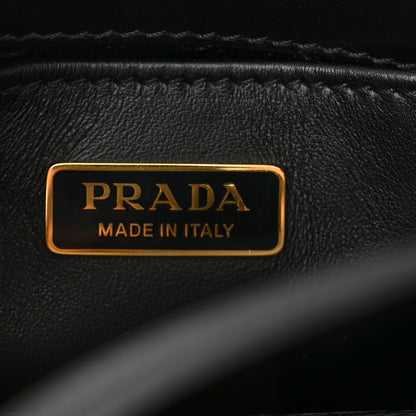 Prada Jacquard Saffiano Triangolo Symbole Embroidered Micro Tote Black Corda 6 of 9