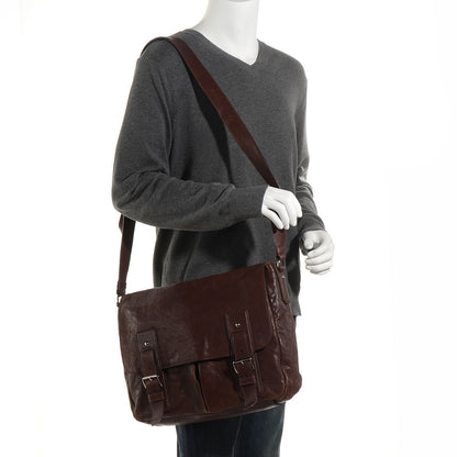 Prada Washed Buffalo Mens Messenger Bag Cocco 2 of 9