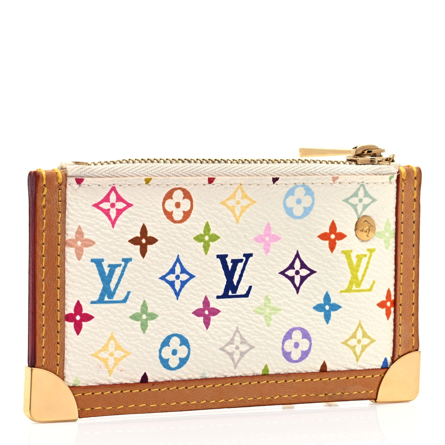Monogram Multicolor Key Pouch White
