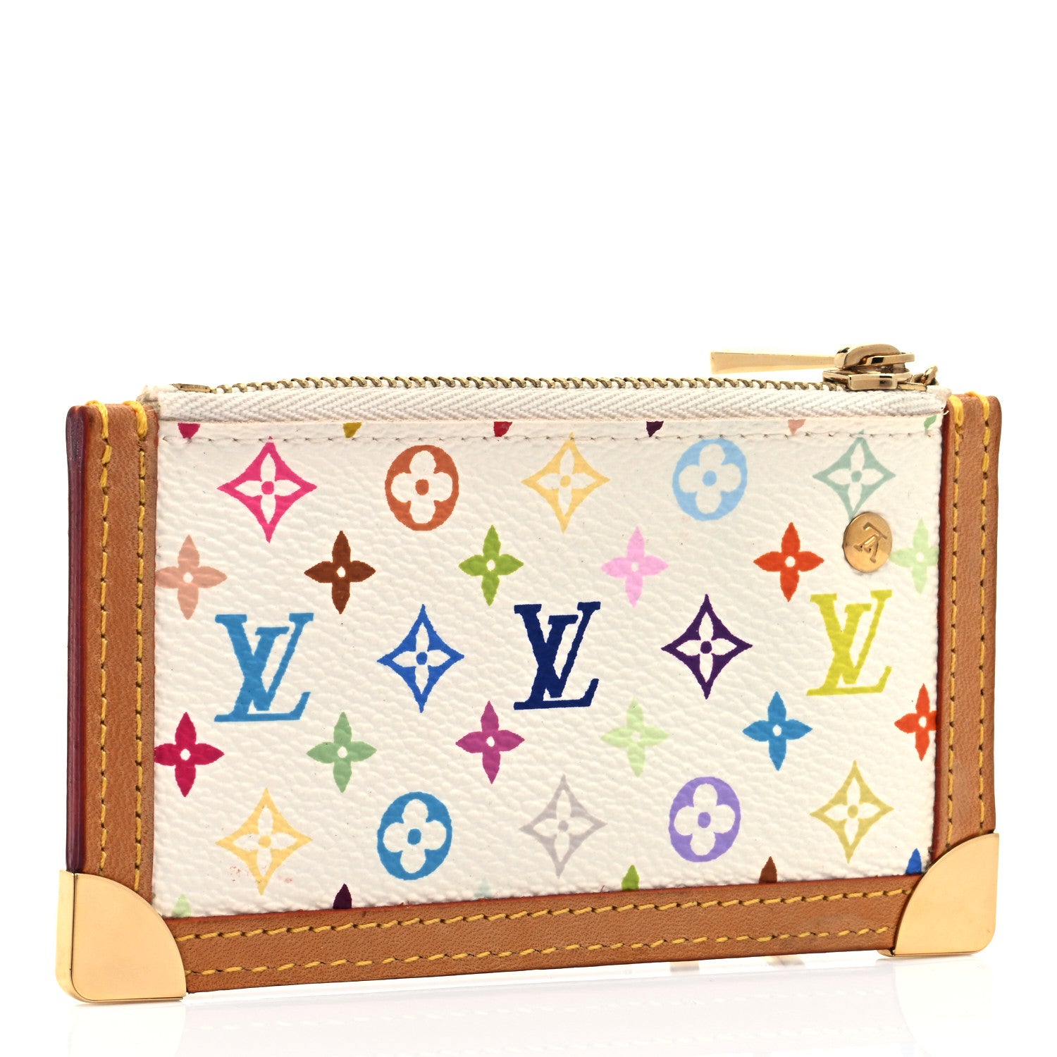 Louis Vuitton Monogram Multicolor Key Pouch White 3 of 6