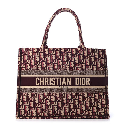 Christian Dior Oblique Medium Book Tote Burgundy Multicolor 1 of 4