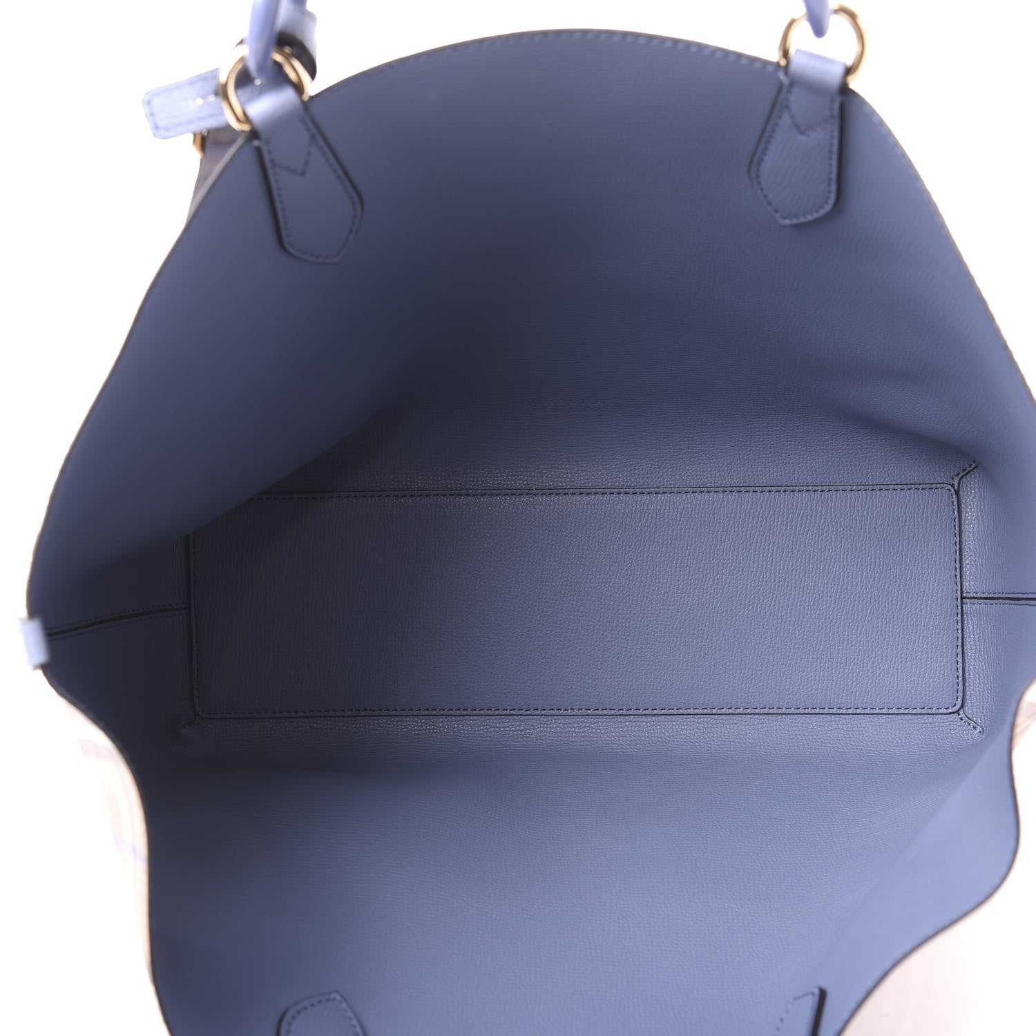 Burberry Calfskin Haymarket Check Medium Reversible Tote Slate Blue 7 of 17
