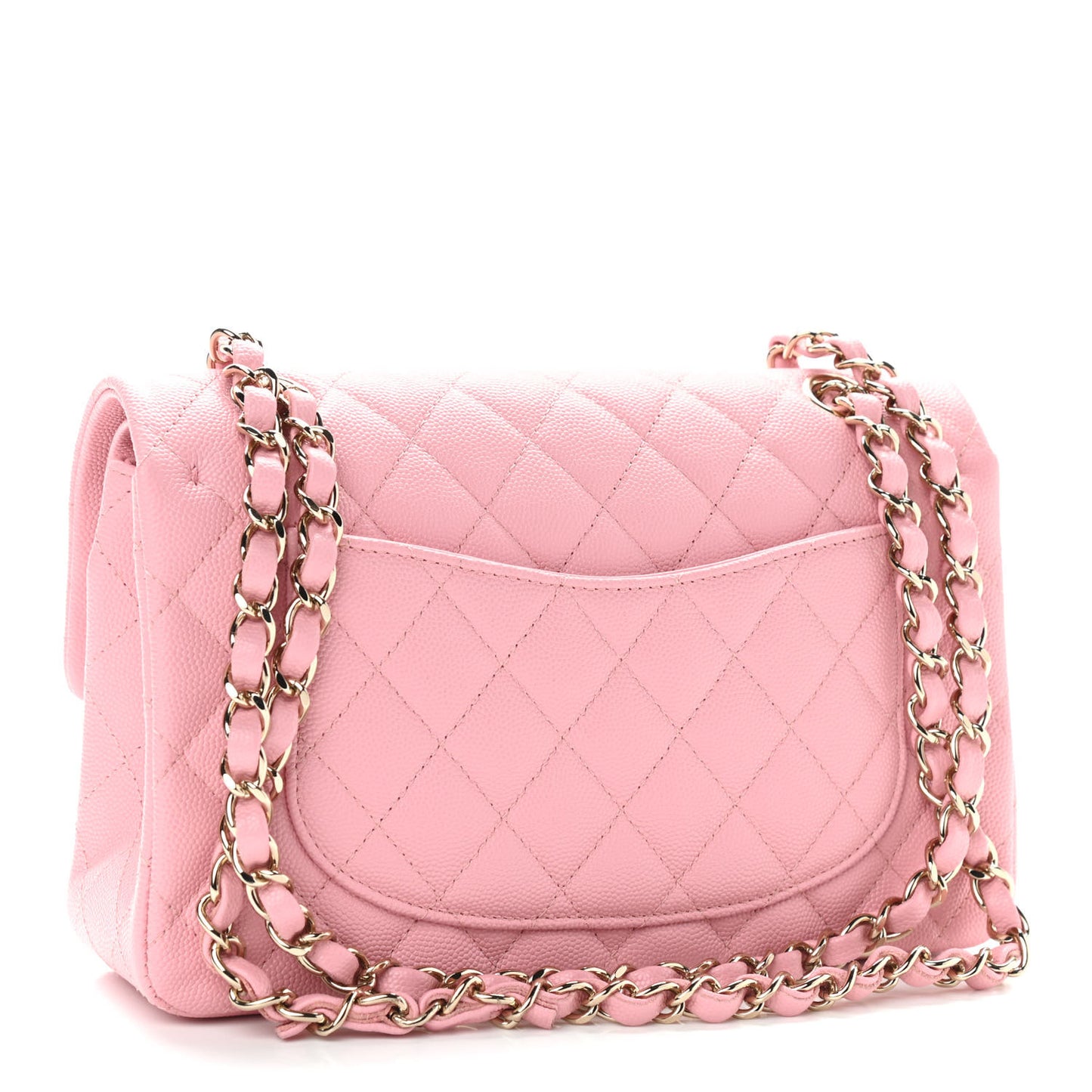 Caviar Quilted Small Double Flap Pink