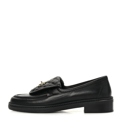 Chanel Lambskin Quilted CC Turnlock Loafers 38 Black 1 of 8