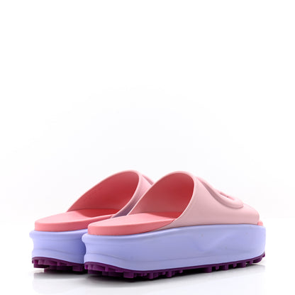 Gucci Soft Rubber Womens Interlocking G Platform 42mm Slide Sandals 36 Sugar Pink 4 of 12