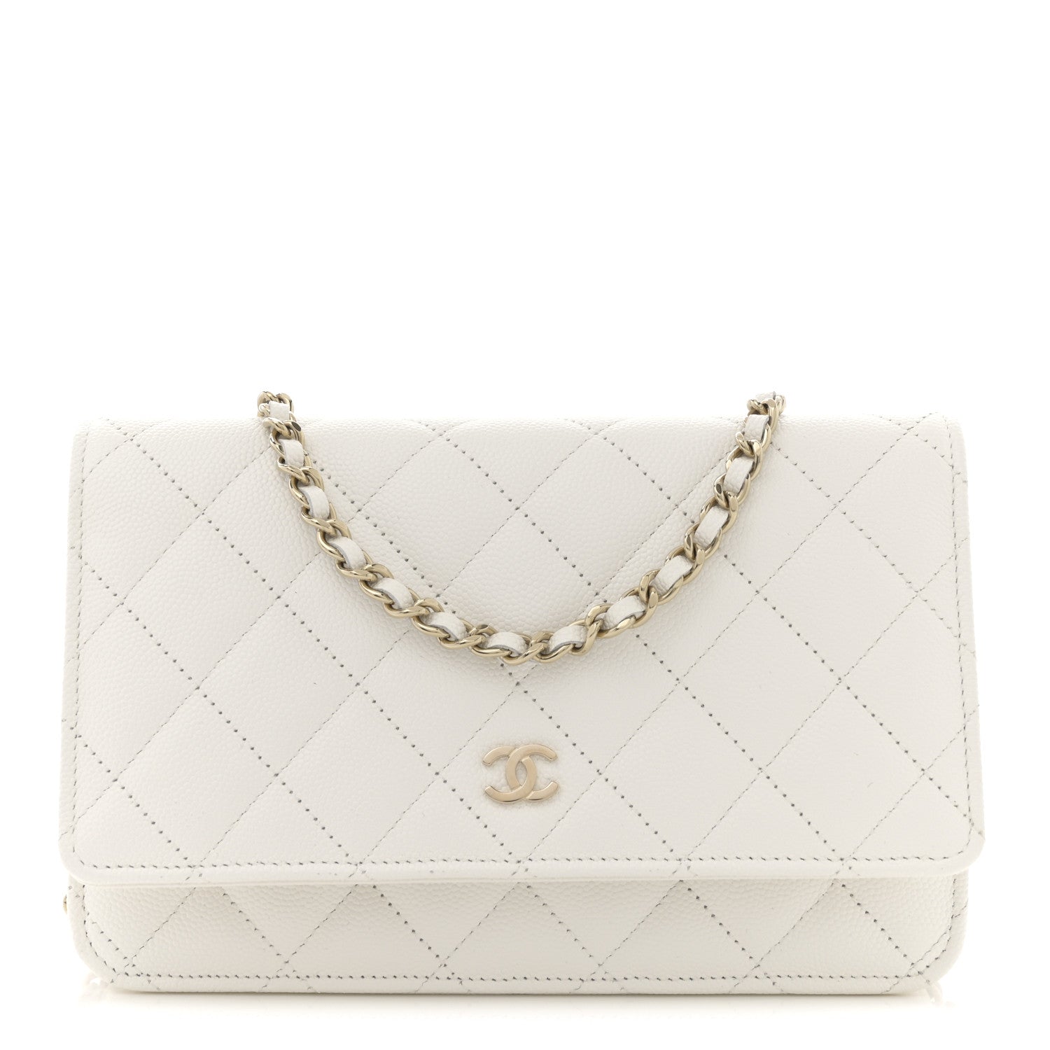 Chanel Caviar Quilted Wallet on Chain WOC White 1 of 11