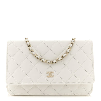 Chanel Caviar Quilted Wallet on Chain WOC White 1 of 11