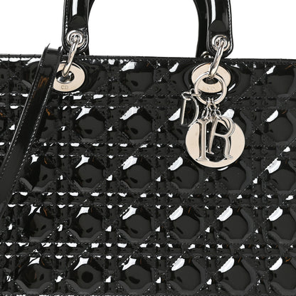 Christian Dior Patent Cannage Large Lady Dior Black 8 of 10