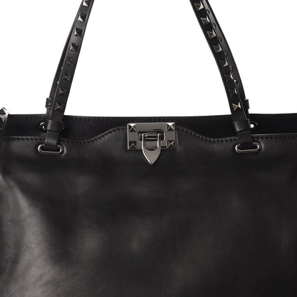 Valentino Garavani Vitello Medium Rockstud Tote Black 9 of 9