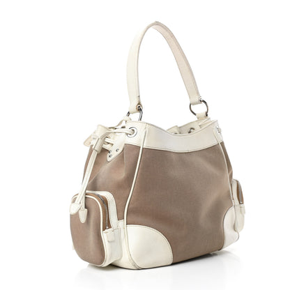 Prada Jacquard Logo Hobo White 2 of 4