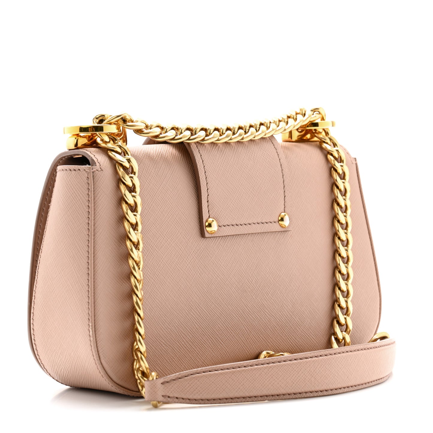 Saffiano Lux Sidonie Small Chain Crossbody Bag Cipria
