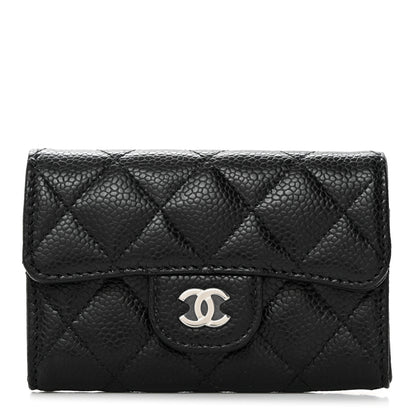 Chanel Caviar Quilted Flap Card Holder Wallet Black 1 of 9