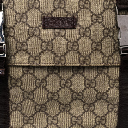 Gucci GG Plus Monogram Large Double Buckle Flap Messenger Bag Beige Dark Brown 7 of 14