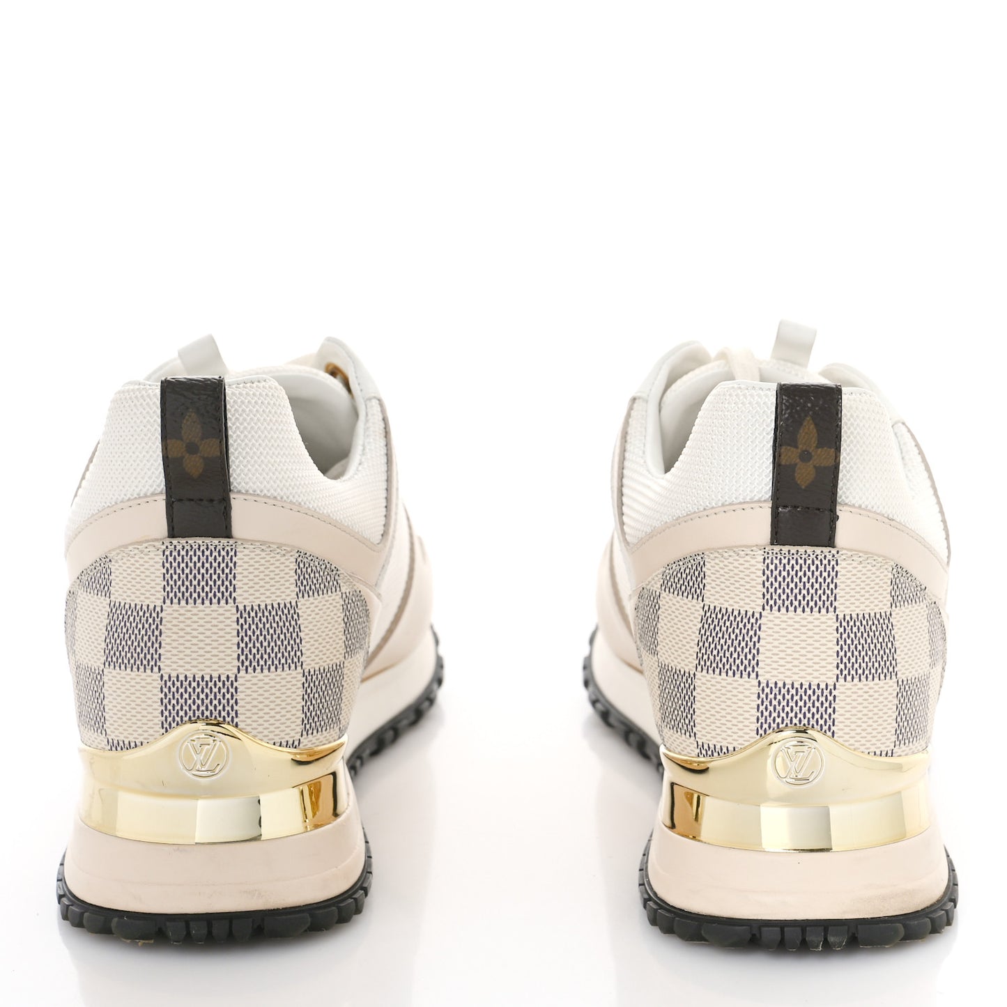 Calfskin Damier Azur Run Away Sneakers 37 White