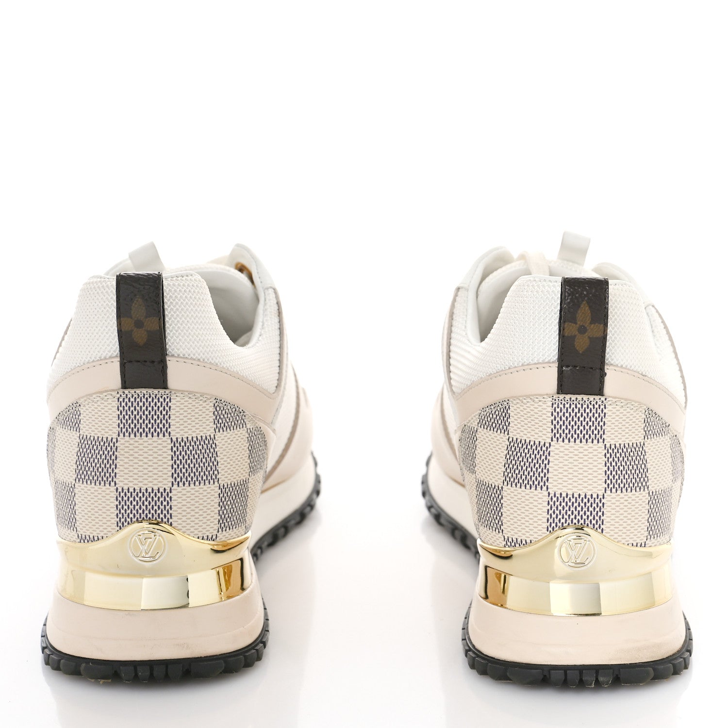 Louis Vuitton Calfskin Damier Azur Run Away Sneakers 37 White 5 of 9